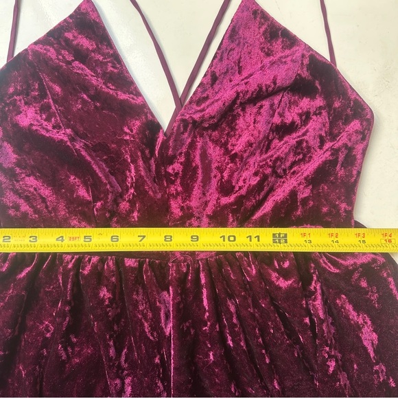 Sam Edelman Velvet Romper Size Large - Burgundy - Picture 11 of 14